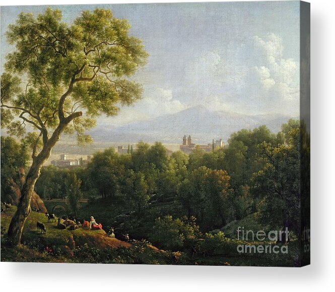 View Acrylic Print featuring the painting View of Frascati by Jean Bidauld