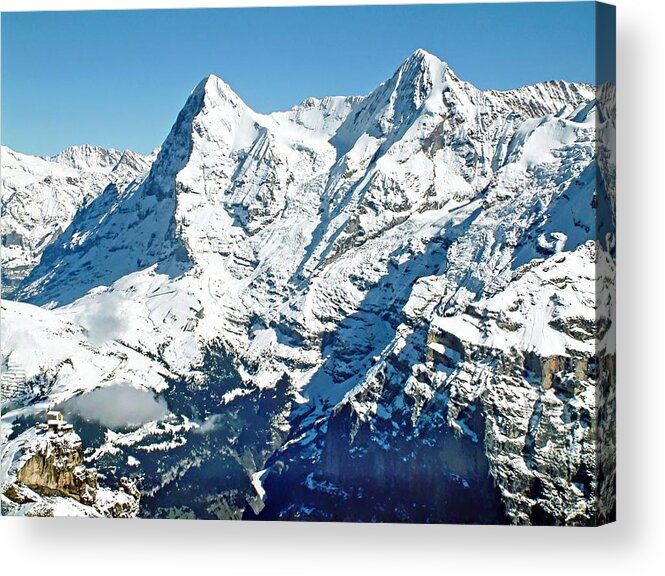 Europe Acrylic Print featuring the photograph View of the Eiger from the Piz Gloria by Joseph Hendrix