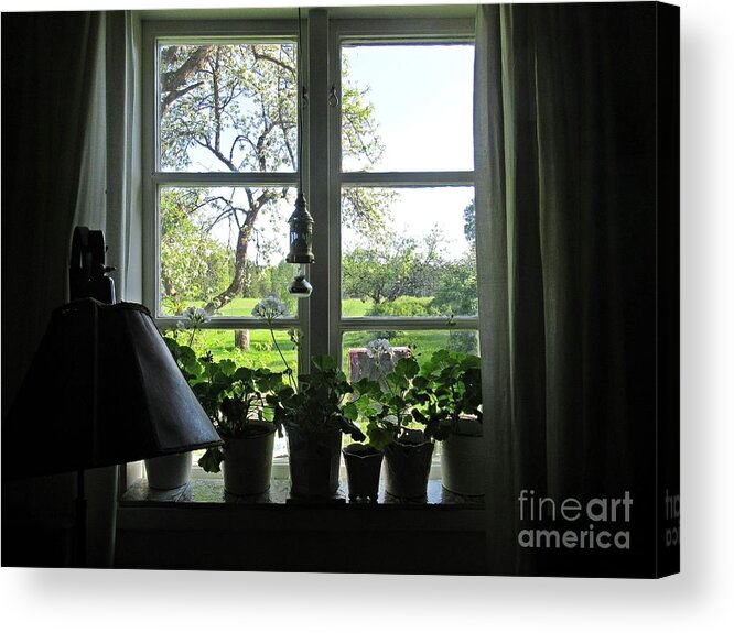 Sweden Acrylic Print featuring the photograph View to the garden by Chani Demuijlder