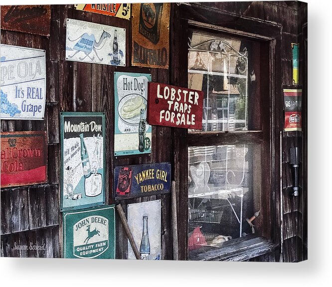 Signs Acrylic Print featuring the photograph Vintage Advertising Signs by Susan Savad