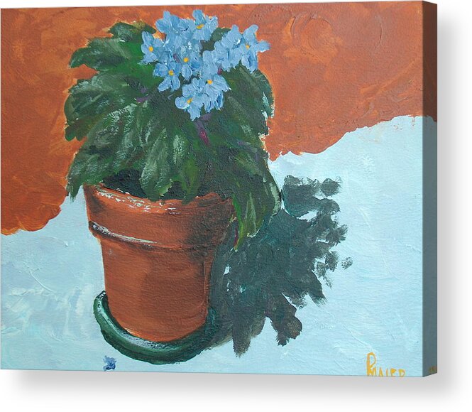 Violets Acrylic Print featuring the painting Violet Blues by Pete Maier