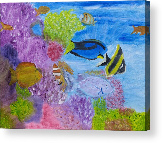 Coral Reef Acrylic Print featuring the painting Corals Calling by Meryl Goudey
