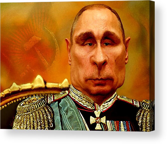 Vladimir Putin Acrylic Print featuring the painting Vladimir Putin by Hans Neuhart