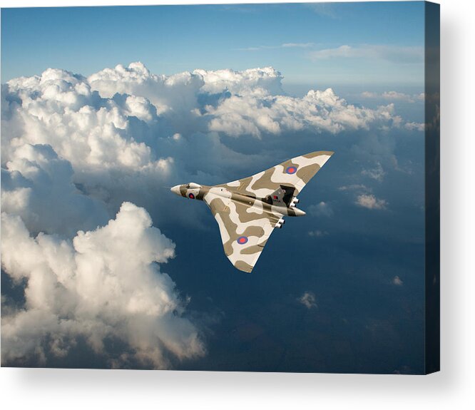 Avro Vulcan Acrylic Print featuring the photograph Vulcan catching the light by Gary Eason