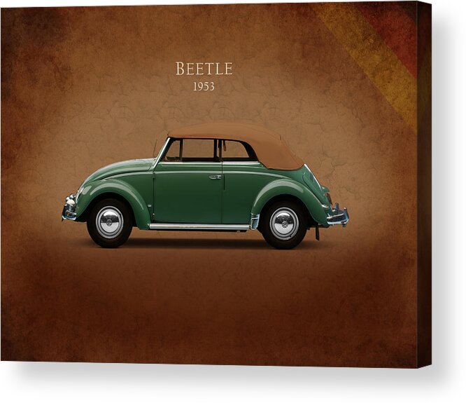 Vw Beetle Acrylic Print featuring the photograph VW Beetle 1953 by Mark Rogan