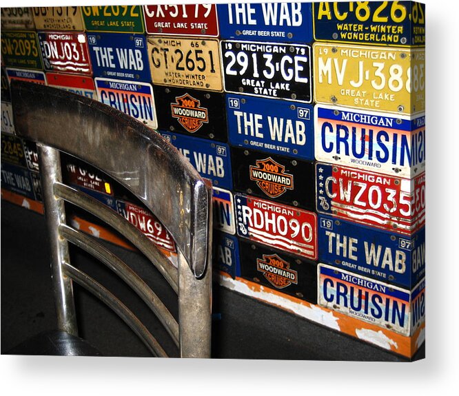 License Plate Acrylic Print featuring the photograph WAB Plates by Sheryl Burns