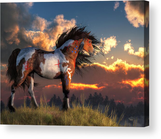 Warhorse Acrylic Print featuring the digital art Warhorse by Daniel Eskridge