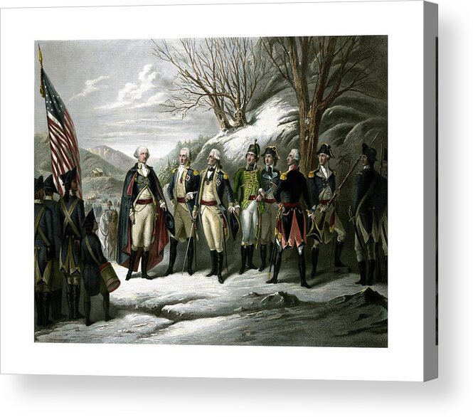 George Washington Acrylic Print featuring the painting Washington and His Generals by War Is Hell Store