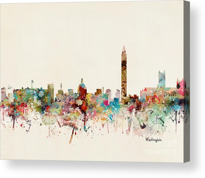 Washington Acrylic Print featuring the painting Washington Dc Skyline by Bri Buckley