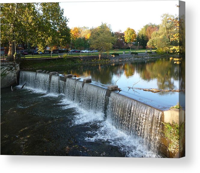 Chagrin Falls Acrylic Print featuring the photograph Water Over the Dam by Joel Deutsch