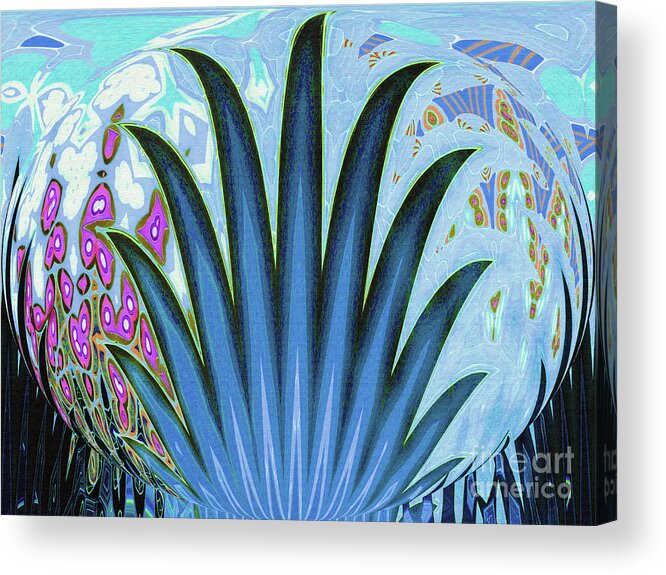 Water Acrylic Print featuring the digital art Water World Botanical by Ann Johndro-Collins