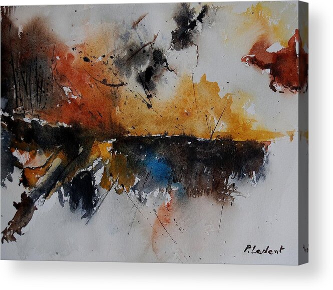 Abstract Acrylic Print featuring the painting Watercolor 901150 by Pol Ledent