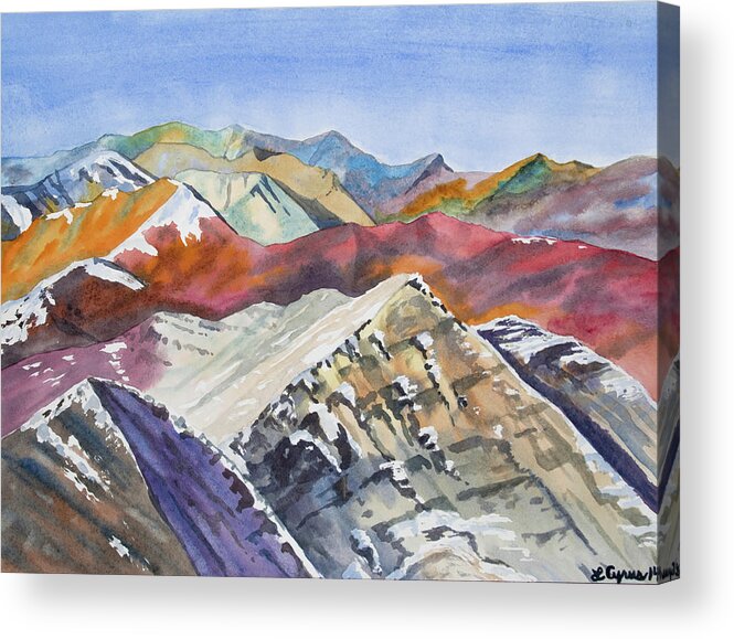 Elk Range Acrylic Print featuring the painting Watercolor - Colorado Elk Range View by Cascade Colors
