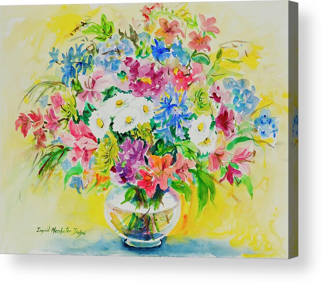 Flowers Acrylic Print featuring the painting Watercolor Series 188 by Ingrid Dohm