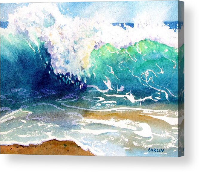 Wave Acrylic Print featuring the painting Wave Color by Carlin Blahnik CarlinArtWatercolor