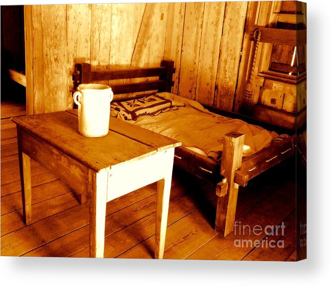 Whitney Plantation Acrylic Print featuring the photograph Whitney Plantation Slave Cabin Interior In Wallace Louisiana by Michael Hoard