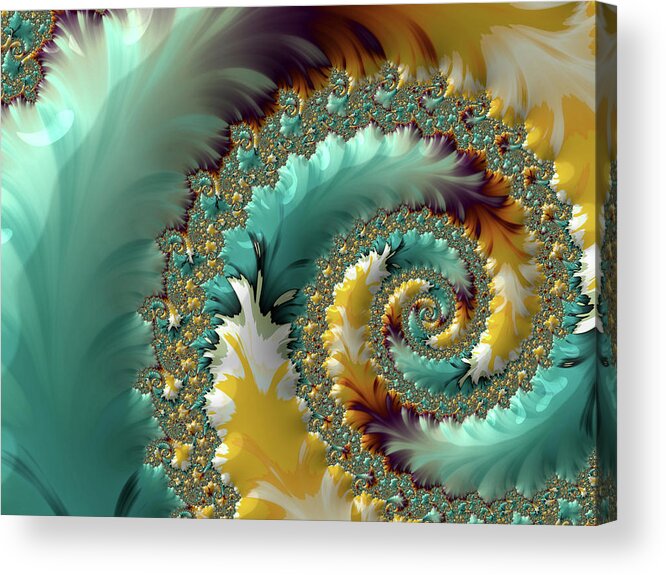 Fractal Art Acrylic Print featuring the digital art Wings of the Dawn by Bonnie Bruno