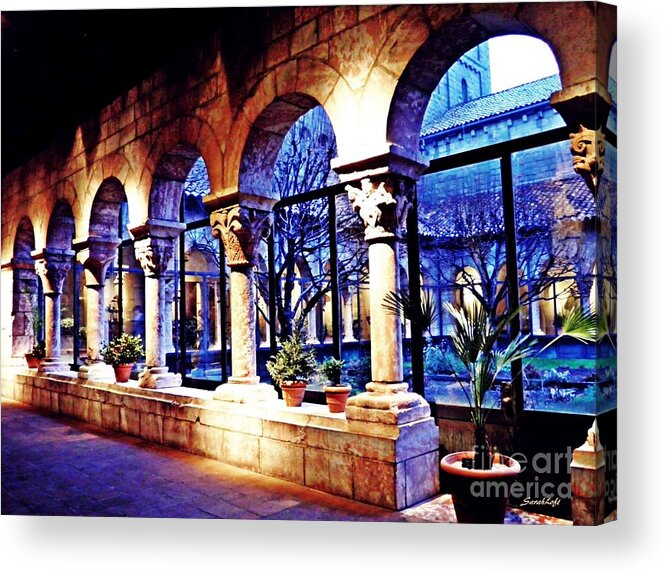 Cloister Acrylic Print featuring the photograph Winter Afternoon at the Cloisters 5 by Sarah Loft