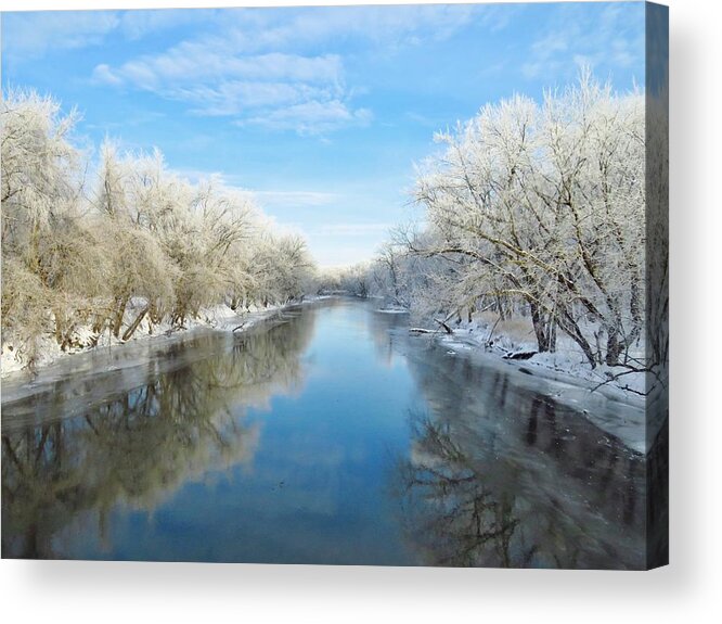 River Acrylic Print featuring the photograph Winter on the River by Lori Frisch