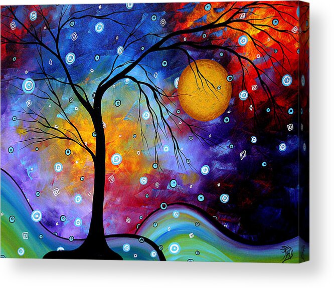 Abstract Paintings Acrylic Print featuring the painting Winter Sparkle by MADART by Megan Aroon
