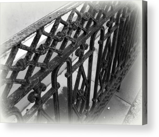 Wrought Acrylic Print featuring the photograph Wrought Iron Fence by Beth Vincent