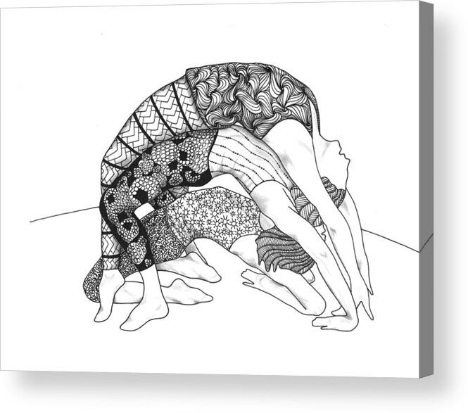 Yoga Acrylic Print featuring the drawing Yoga Sandwich by Jan Steinle