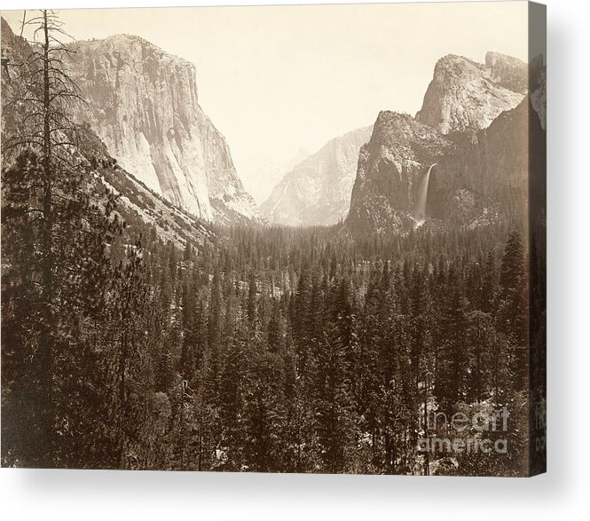 1865 Acrylic Print featuring the photograph YOSEMITE VALLEY, c1865. by Granger