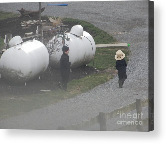 Amish Acrylic Print featuring the photograph Young Business Men by Christine Clark