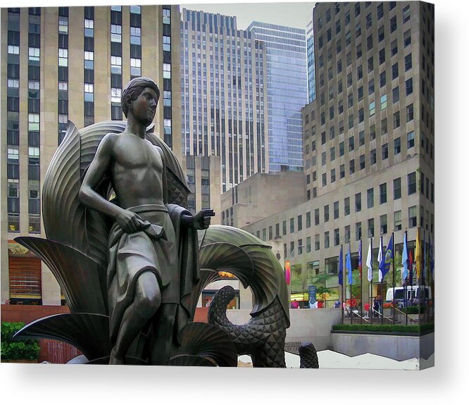 New York City Acrylic Print featuring the photograph Youth at Rockefeller Center by David Thompsen
