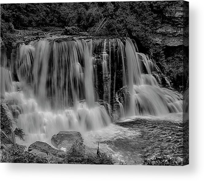 Waterfalls Acrylic Print featuring the photograph Blackwater Falls Mono 1309 #1 by Donald Brown