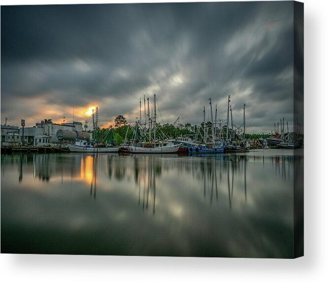 Sunset Acrylic Print featuring the photograph Dramatic Bayou Sunset #1 by Brad Boland