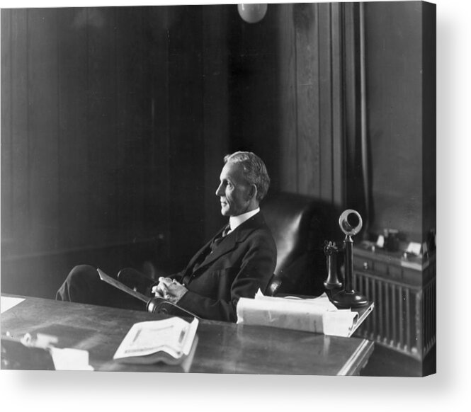 Henry Ford - Founder Of Ford Motor Company Acrylic Print featuring the photograph Henry Ford #1 by Hulton Archive