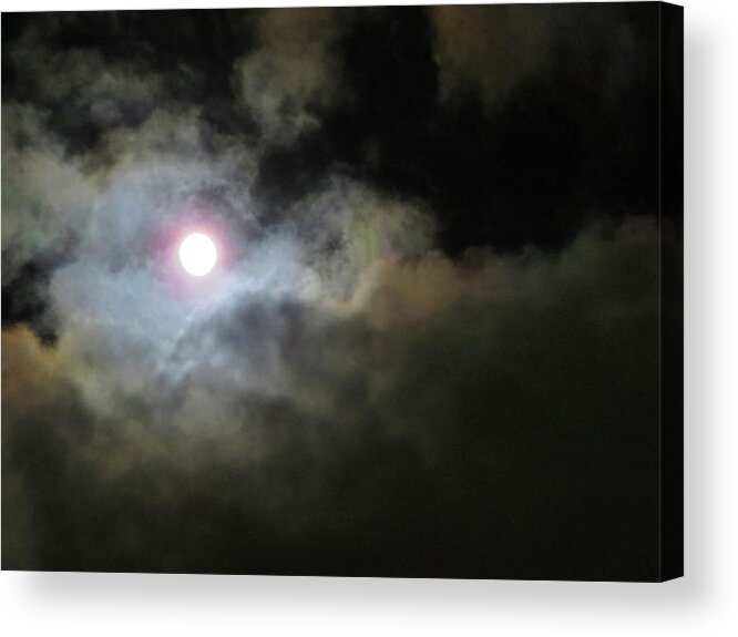 Moon Acrylic Print featuring the photograph Moody Moon by Linda Stern