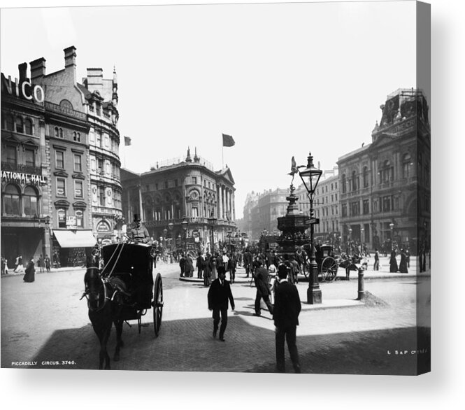 Piccadilly Circus Acrylic Print featuring the photograph Piccadilly Circus #1 by London Stereoscopic Company
