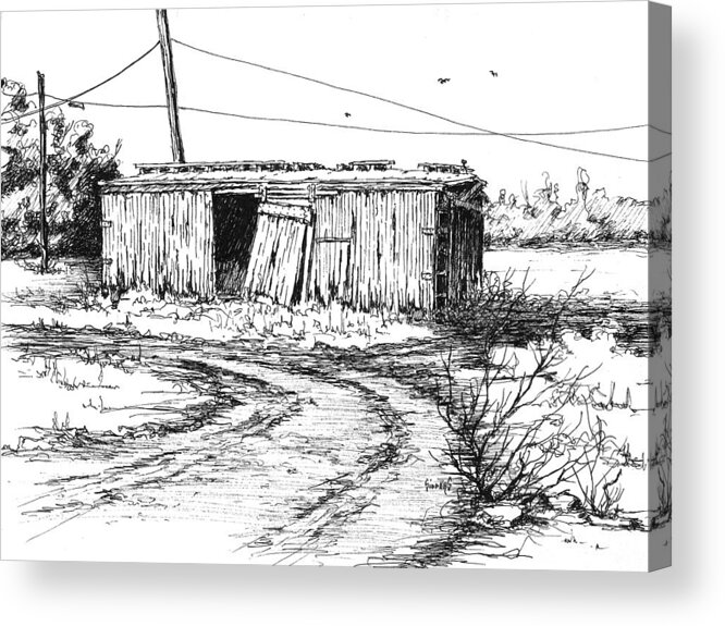 Oklahoma Acrylic Print featuring the drawing Rollin' On #1 by Sam Sidders
