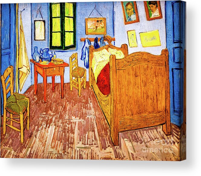 Vincent Acrylic Print featuring the painting Van Gogh's Bedroom by Vincent Van Gogh by Vincent Van Gogh