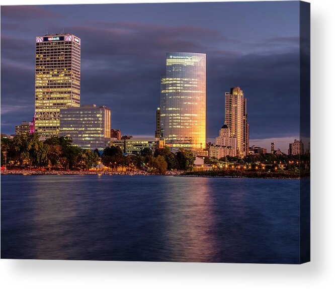 Northwestern Mutual Acrylic Print featuring the photograph Blue and Gold by Kristine Hinrichs