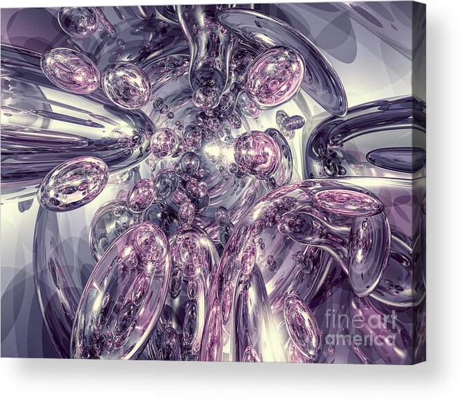 Three Dimensional Acrylic Print featuring the digital art 3D Reflections by Phil Perkins