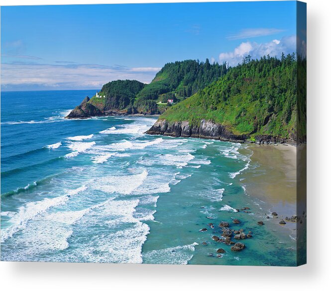 Water's Edge Acrylic Print featuring the photograph Oregon Coastline #4 by Ron thomas