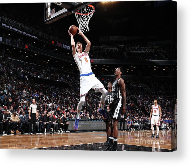 Nba Pro Basketball Acrylic Print featuring the photograph New York Knicks V Brooklyn Nets by Nathaniel S. Butler