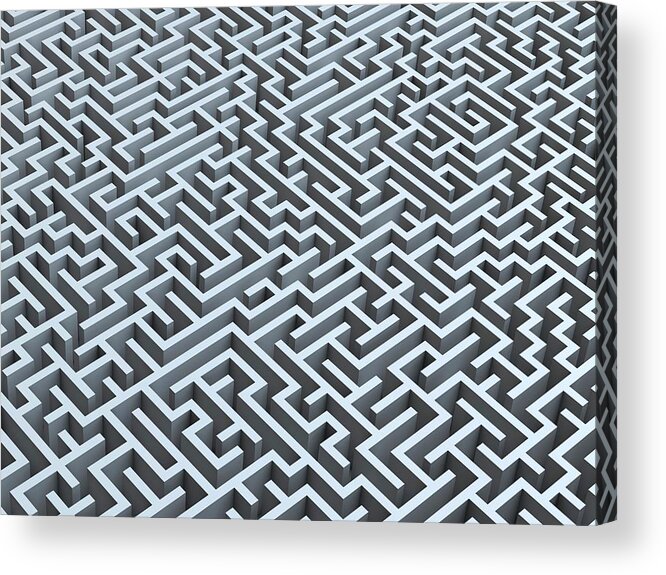 Confusion Acrylic Print featuring the digital art Maze, Artwork #9 by Pasieka