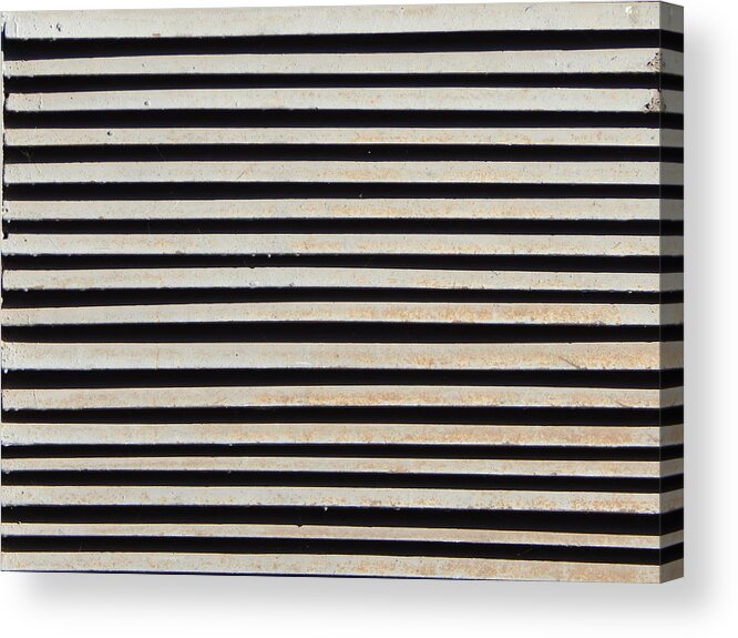 Metal Acrylic Print featuring the photograph A metal grill texture for construction and windows by Oleg Prokopenko