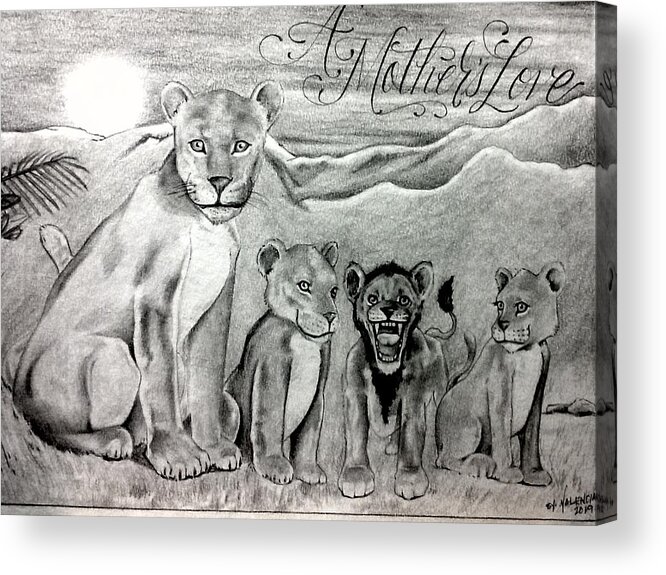 Mexican American Art Acrylic Print featuring the drawing A Motherz Pride by Joseph Lil Man Valencia