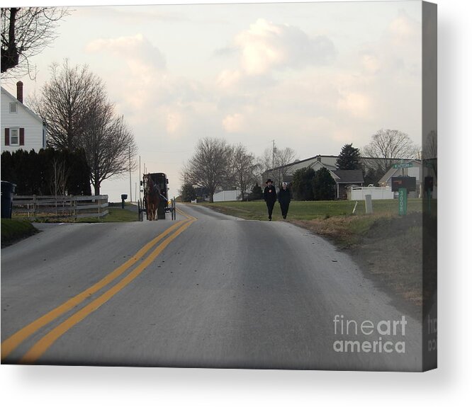 Amish Acrylic Print featuring the photograph Amish Visiting Time by Christine Clark