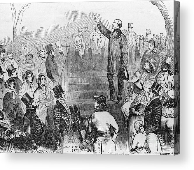 People Acrylic Print featuring the photograph Anti-slaver Meeting Boston Commonwoodc by Bettmann