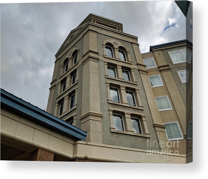 Architecture Acrylic Print featuring the photograph Architecture in the Clouds by Roberta Byram