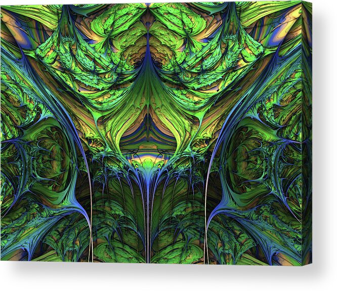 Fractal Acrylic Print featuring the digital art The Green Man by Bernie Sirelson