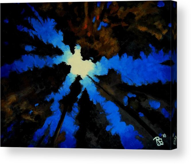 Forest Acrylic Print featuring the painting As Above So Below by Rachel Suzanne Beck