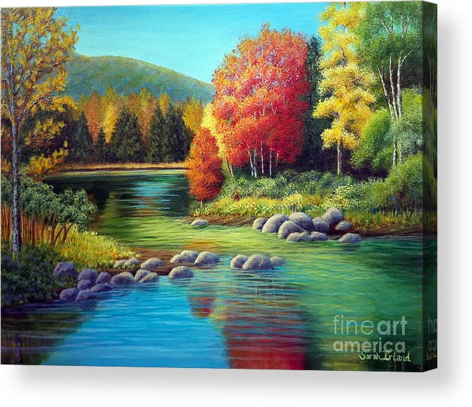 Autumn Acrylic Print featuring the painting Autumn in New York by Sarah Irland