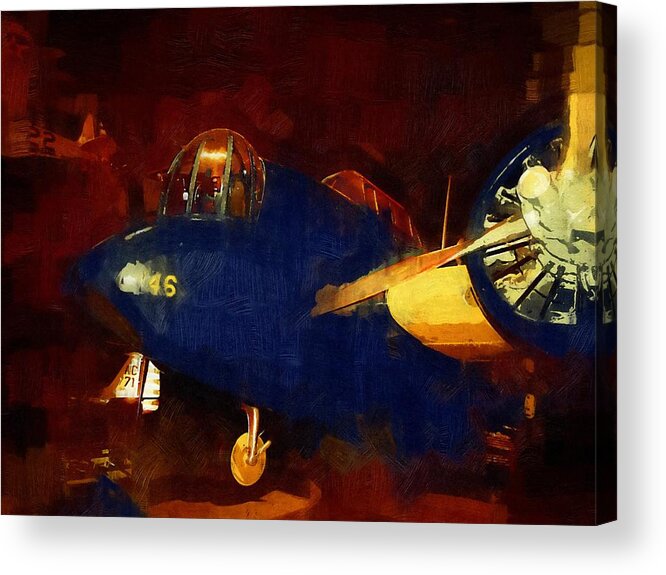 B-10 Bomber Acrylic Print featuring the mixed media B-10 Bomber by Christopher Reed